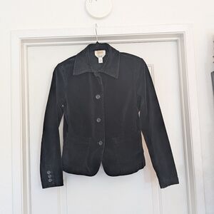 Talbots Black Stretch Velveteen Blazer